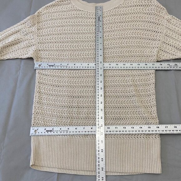 Reitmans Crochet Knit Neutral nude/Beige nude Pullover Sweater Womens size small - Picture 9 of 11